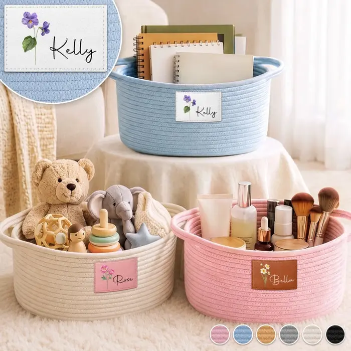 Bespoke Woven Rope Basket ~ Bloom In Your Own Way