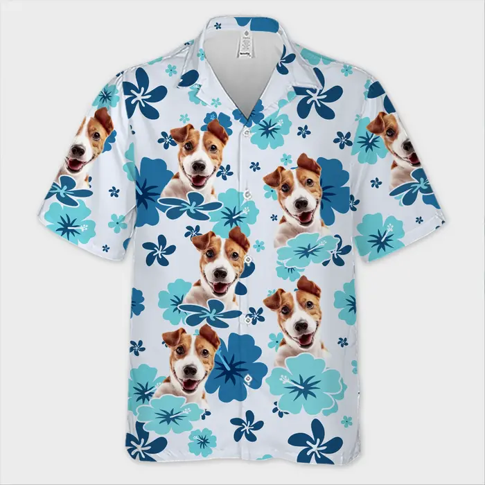 Custom-Made Photo Unisex Tropical Hawaiian Aloha Shirt ~ Furry Family Vibes - Image 2