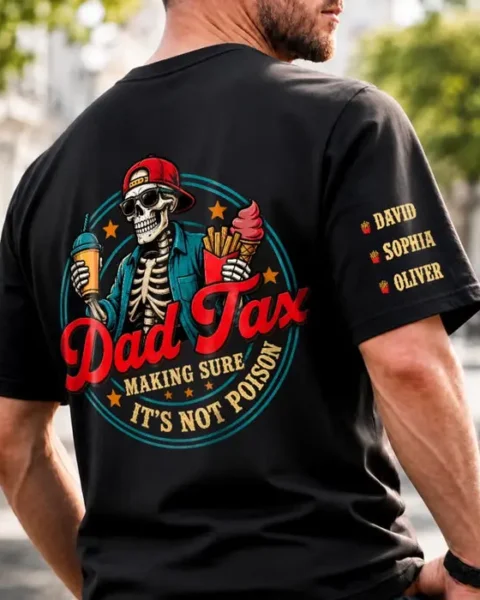 Tailored Dad Tax Back Printed Shirt - Quality Control Starts With Dad