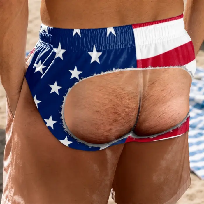Personalized Amusing Patriotic Men Swim Trunks ~ Walk Away Winner - Image 2