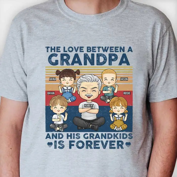 Tailored The Love Between A Grandpa & His Grandkids - Gift For Grandpa, Grandparents