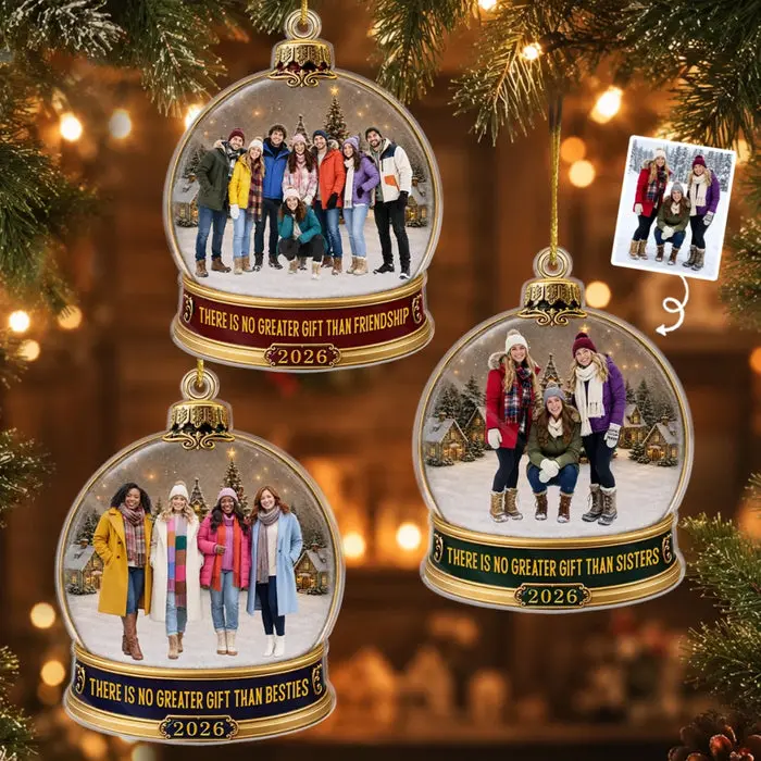 Personalized Photo Acrylic Ornament - Shaking Up Sweet Memories Together