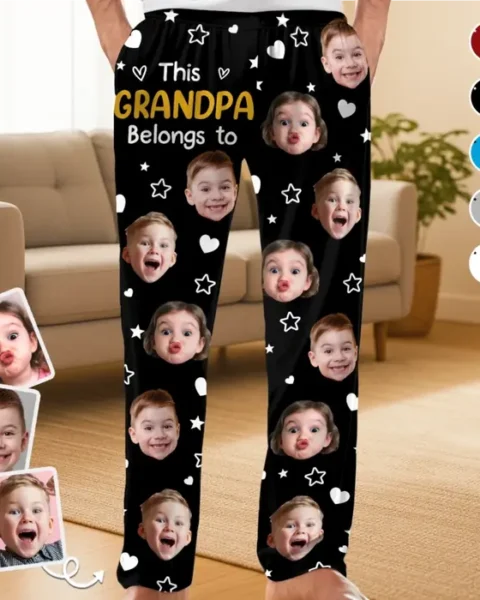 Custom-Made Photo Pajama Pants - Grand Love Makes Holidays Bright
