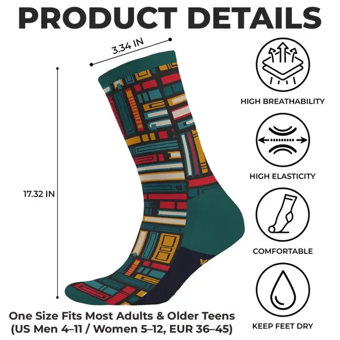 Made-to-Order Crew Socks ~ Keeping Up With My Reading Game - Image 2