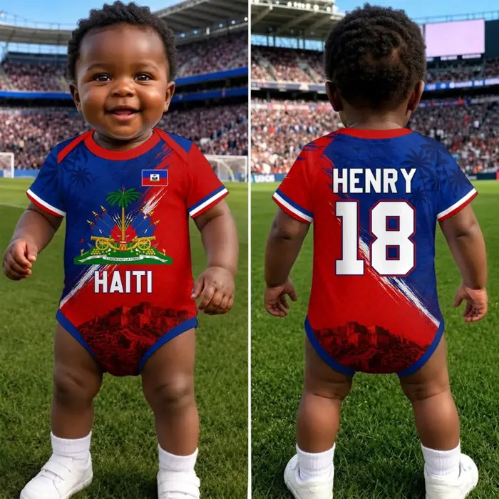 Made-to-Order Haiti World Football Baby Jersey Bodysuit - Haiti’s Littlest Football Star Is Here