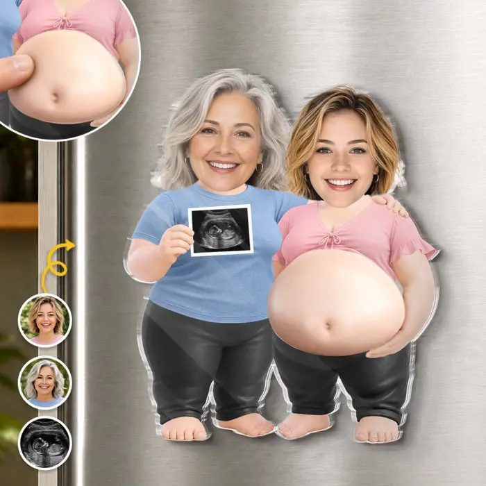 Made-to-Order Photo Squishy Acrylic Fridge Magnet ~ Sweet Ultrasound, Squishy Tummy