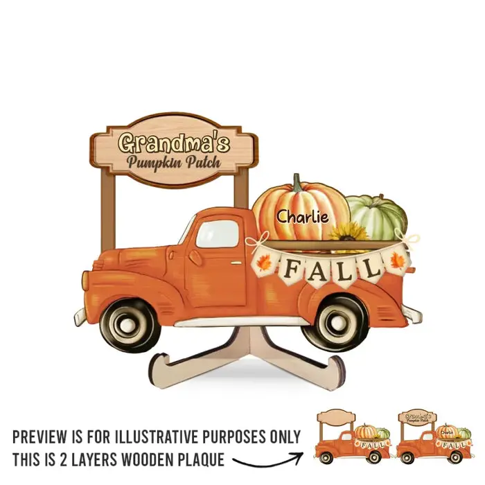 Personalized Grandma's Truck, Full Of Pumpkins And Love - Gift For Mom, Grandma - Image 2