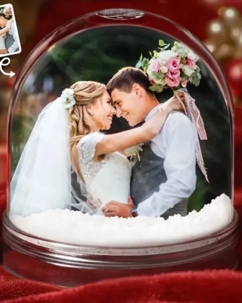 Tailored Photo Acrylic Snow Globe ~ Spinning Into Forever