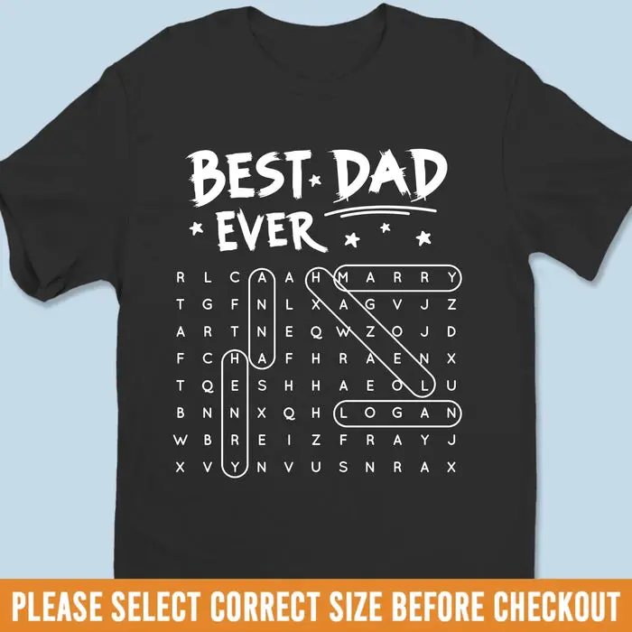 Tailored Word Search Puzzle Unisex T-shirt, Premium T-shirt, Hoodie ~ Dad Strength Guides Us - Image 2