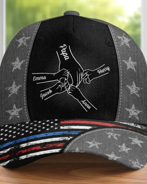 Personalized Hat, All Over Print Classic Cap - Proud Hero, Prouder Dad