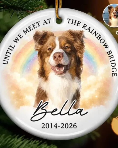 Personalized Photo Ceramic Ornament - Always Missed Deeply Loved