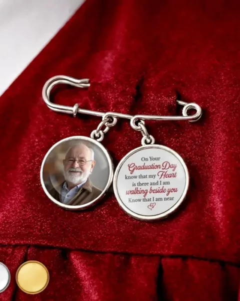 Personalized Lapel Pin With Photo Charms ~ Graduating With You In My Heart