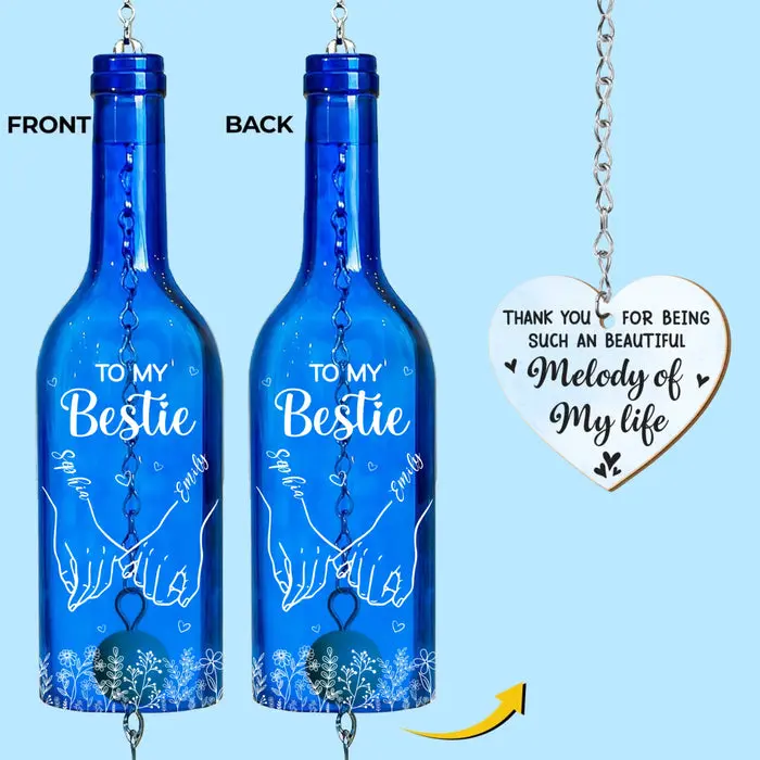 Custom-Made Wine Bottle Wind Chime | You’re The Melody Of My Life - Image 2