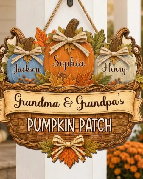 Custom-Made Pumpkin Wood Sign | A Patch Full Of Love