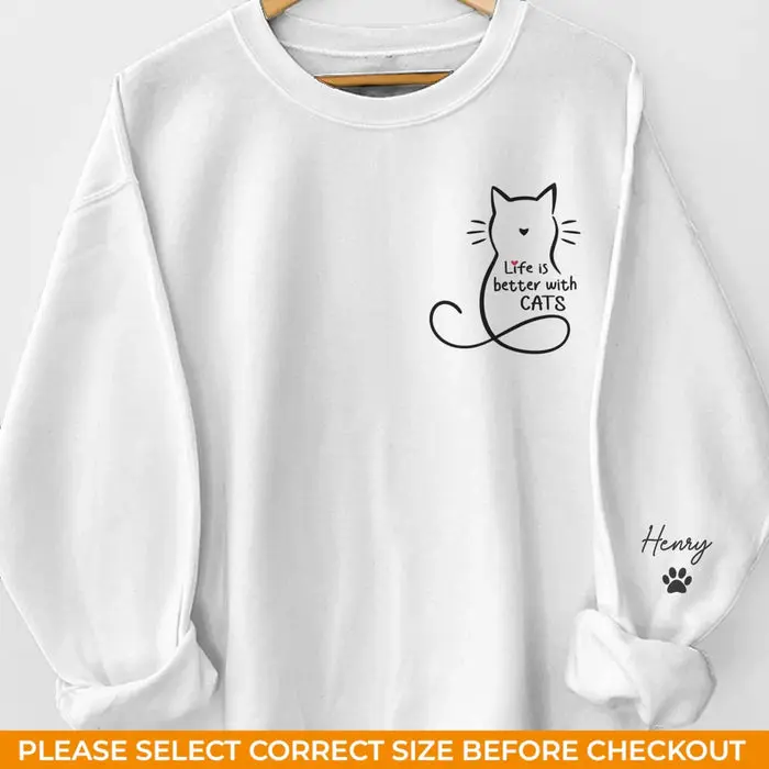 Made-to-Order Unisex Sweatshirt, Hoodie With Design On Sleeve | Home Smells Like Cat Fur - Image 2