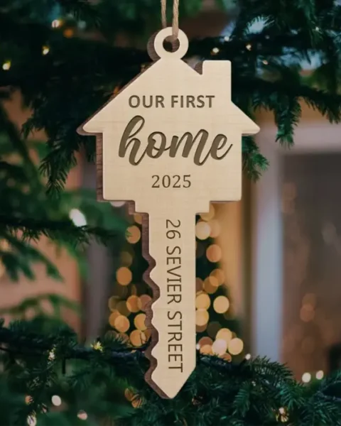 Tailored First Christmas In New Home Wood Ornament - Love Built This Home