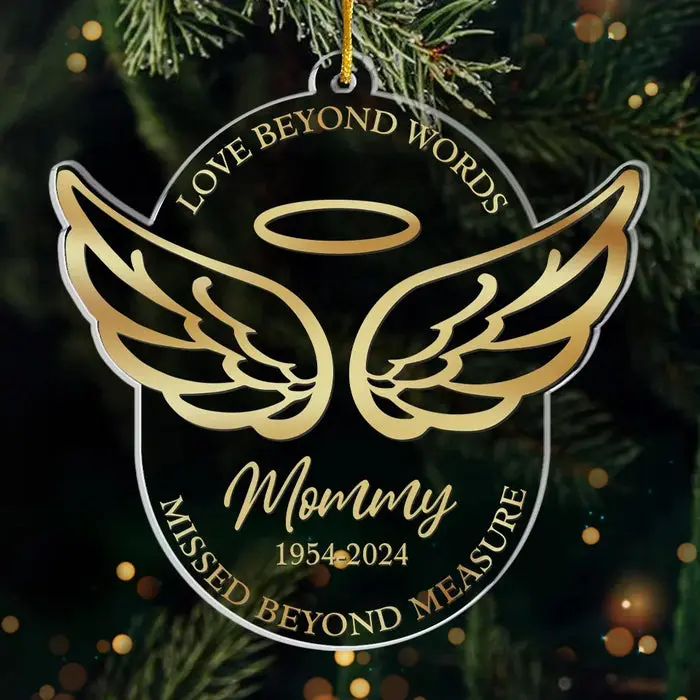 Personalized Love Beyond Words, Missed Beyond MeasureAcrylic Custom Shaped - Sympathy Gift, Christmas Gift For Family Members