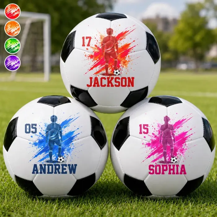 Personalized World Football Soccer Ball | Eat Sleep Soccer Repeat