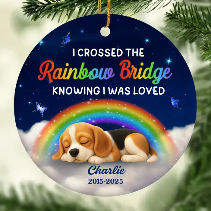 Tailored Rainbow Bridge Ceramic Ornament ~ Tail Wags In Heaven - Image 2