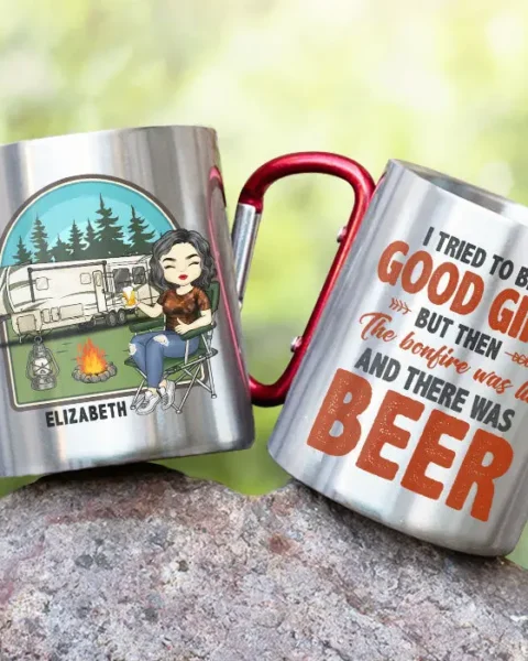 Personalized I Tried To Be A Good Girl But - Gift For Camping Lovers