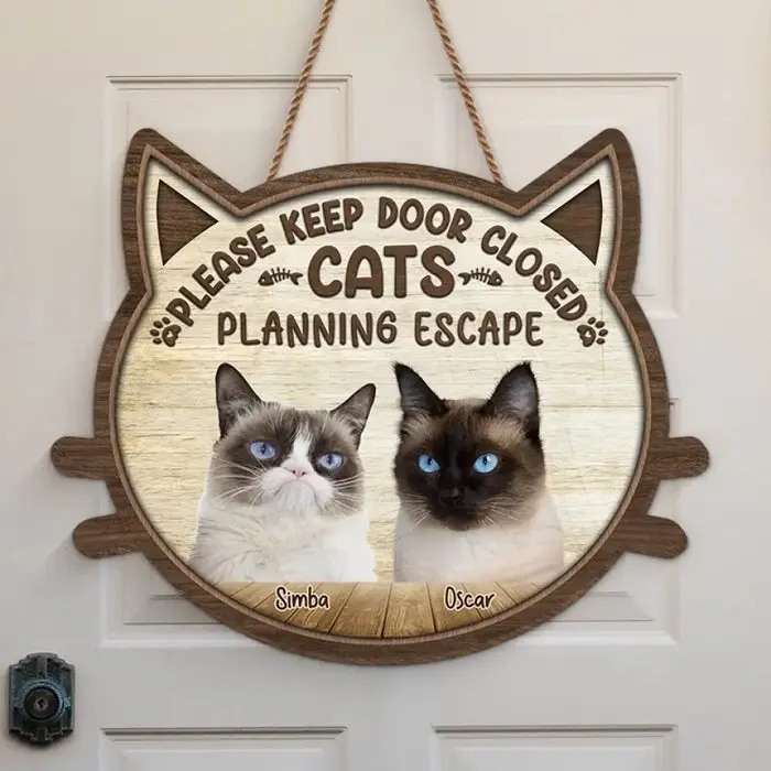 Custom-Made Photo Cat Planning Escape | House Warming Gift For Pet Owners, Pet Lovers