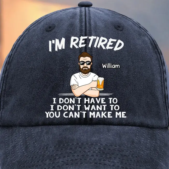 Custom-Made Vintage Washed Denim Baseball Cap ~ I Do What I Want - Image 2