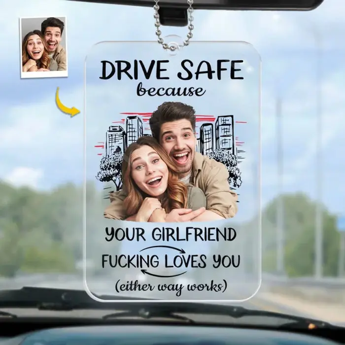 Custom-Made Photo Keep Safe On The Road | Acrylic Custom Shaped - Gift For Husband Wife, Anniversary