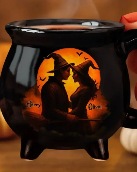 Personalized Witch Cauldron Coffee Mug ~ Two Souls One Magic