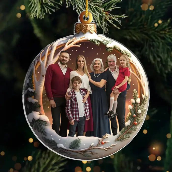 Personalized Photo Acrylic Ornament | Family Makes Christmas Magical - Image 2