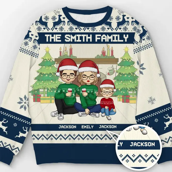 Bespoke From Home To Home - Unisex Wool Jumper - Christmas Gift For Family Members - Image 2