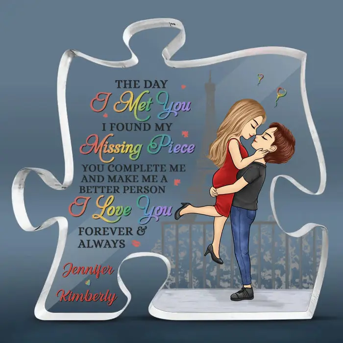 Personalized The Day I Met You I Found My Missing Piece - Gift For Husband Wife, Anniversary, LGBTQ+ - Image 2