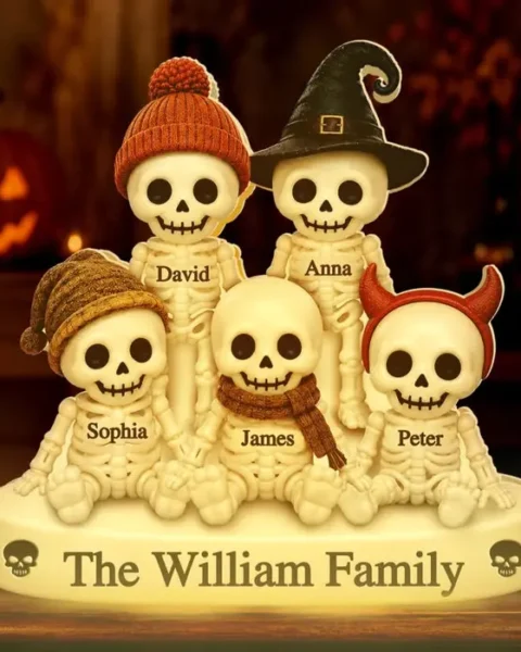 Personalized Skeleton Shaped Light Box ~ Spooky Cuties Living Here