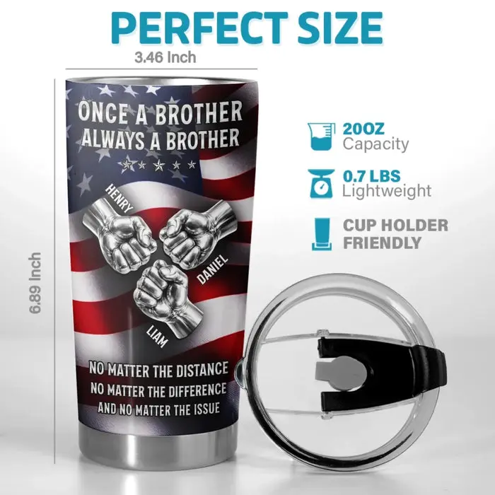 Tailored Tumbler ~ Brothers Always Stand Strong - Image 2
