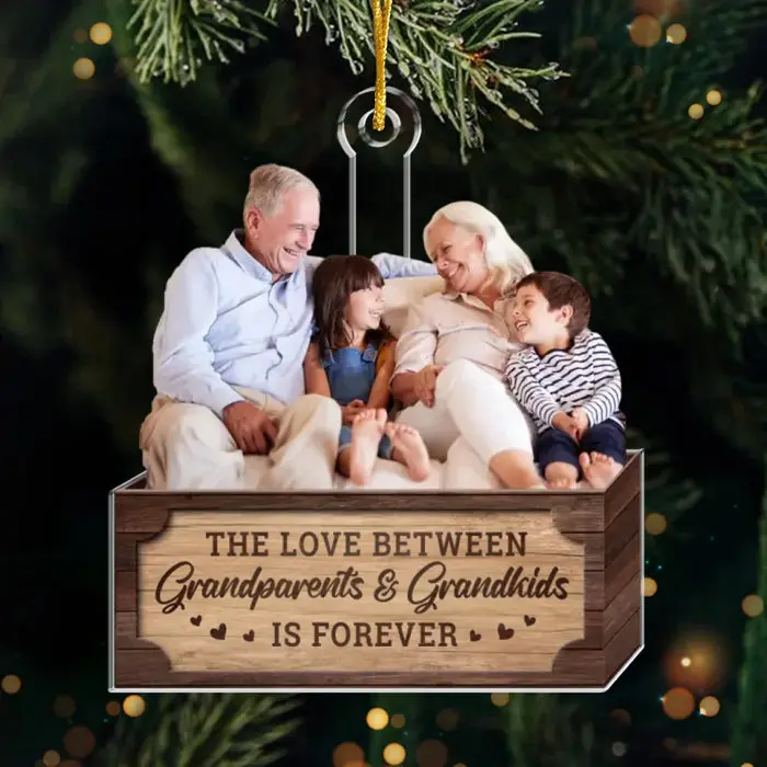 Custom-Made Photo The Love Between Grandparents And Grandkids Is Forever - Acrylic Custom Shaped - Christmas Gift For Grandma, Grandpa - Image 2