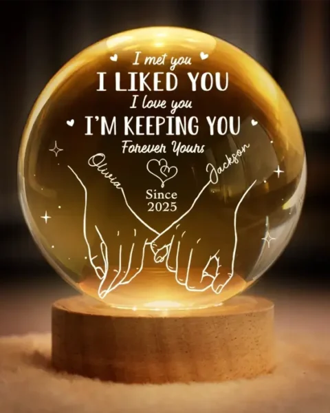 Made-to-Order Crystal Globe Lamp ~ I Met You I Chose You