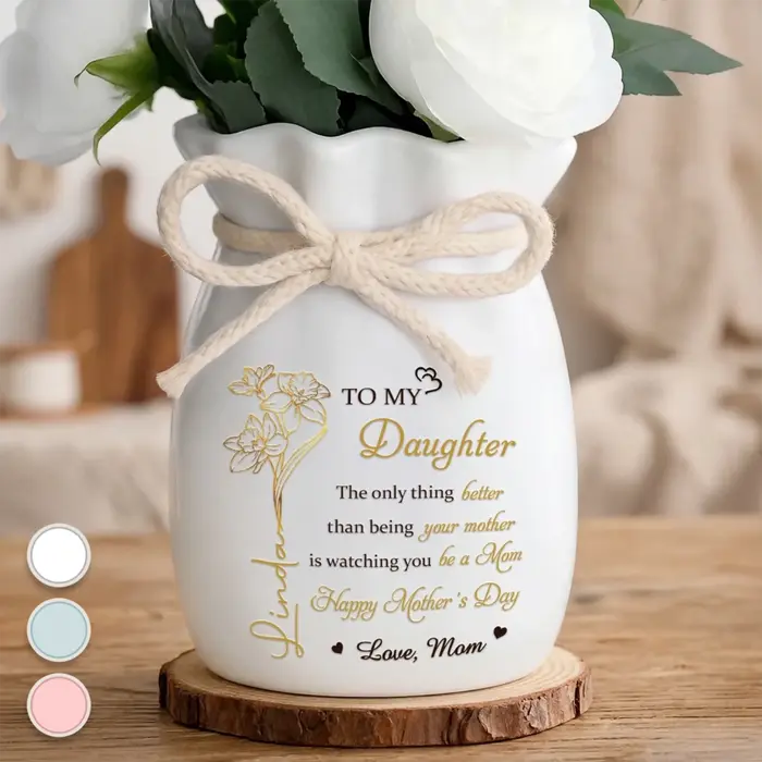Personalized Flower Vase With Ribbon | You Carry Love So Beautifully