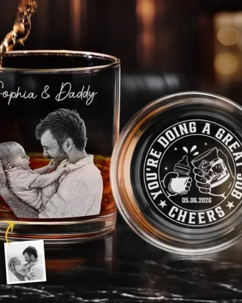 Tailored Photo Whiskey Glass With Bottom And Side EngravingYou Are Doing A Great Job