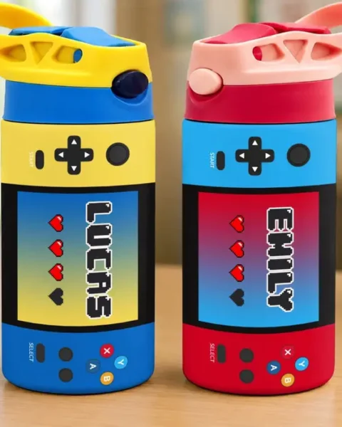 Custom-Made Kids Insulated Water Bottle - Level Up Fun