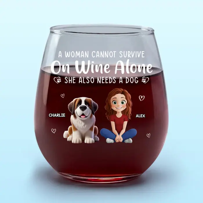 Bespoke All I Need Is Wine And My Dog | Gift For Pet Owners, Pet Lovers - Image 2