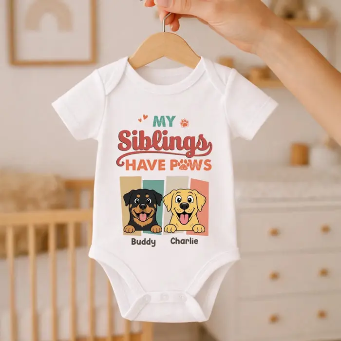 Tailored First Mother's Day Baby Onesie | My Siblings Have Paws - Image 2