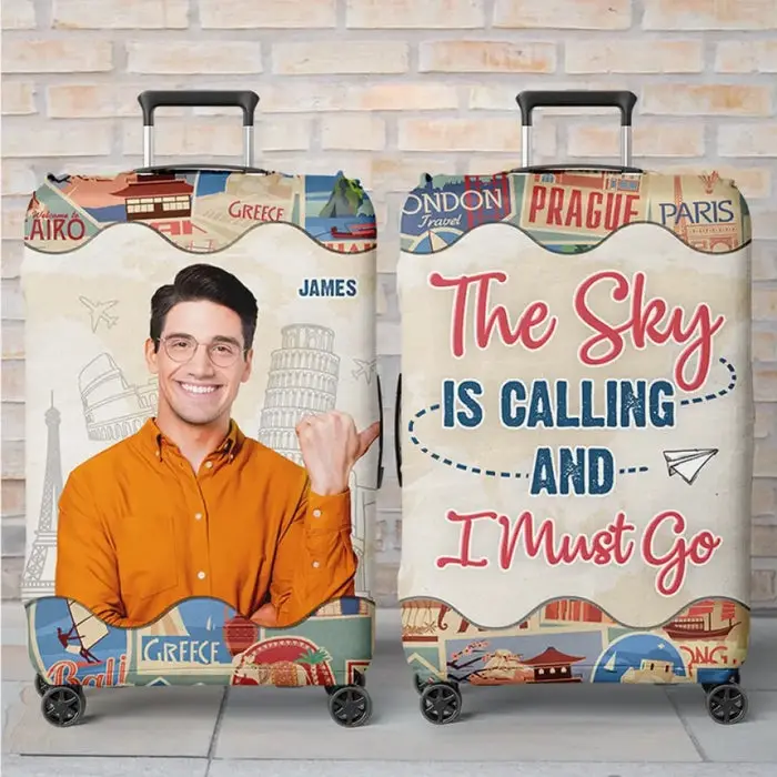 Personalized Photo A Guy Loves TravelingHoliday Vacation Gift, Gift For Adventure Travel Lovers
