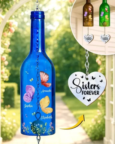 Custom-Made Wine Bottle Wind Chime | Sisters Make Life Beautiful