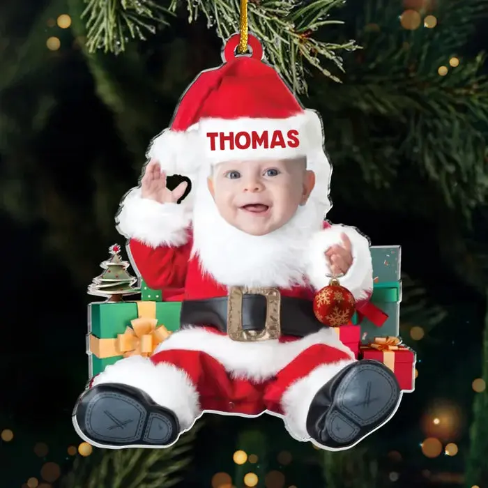 Bespoke Photo We Traded Silent Nights For This Bundle Of Joy - Acrylic Custom Shaped - Christmas Gift For Baby Kids, Newborn Baby - Image 2