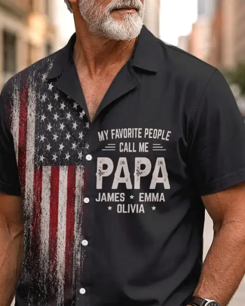 Bespoke Unisex Tropical Hawaiian Aloha ShirtProud Dad Strong Legacy