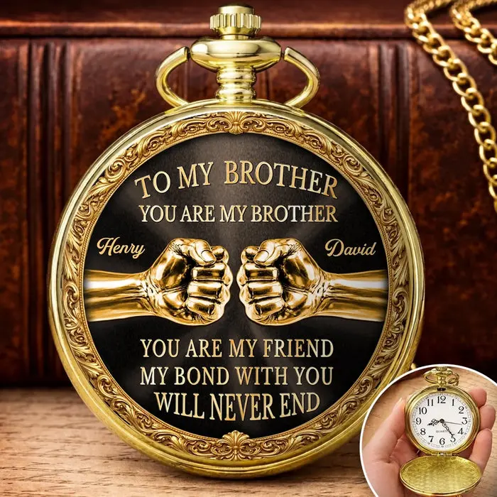 Personalized Pocket Watch - Forever Loyal As Brothers