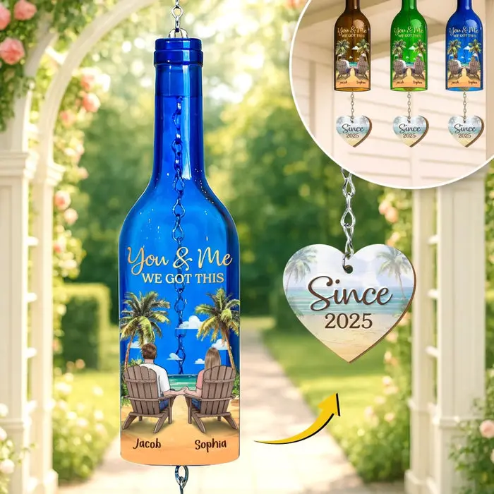 Made-to-Order Wine Bottle Wind Chime | You & Me, We Got This