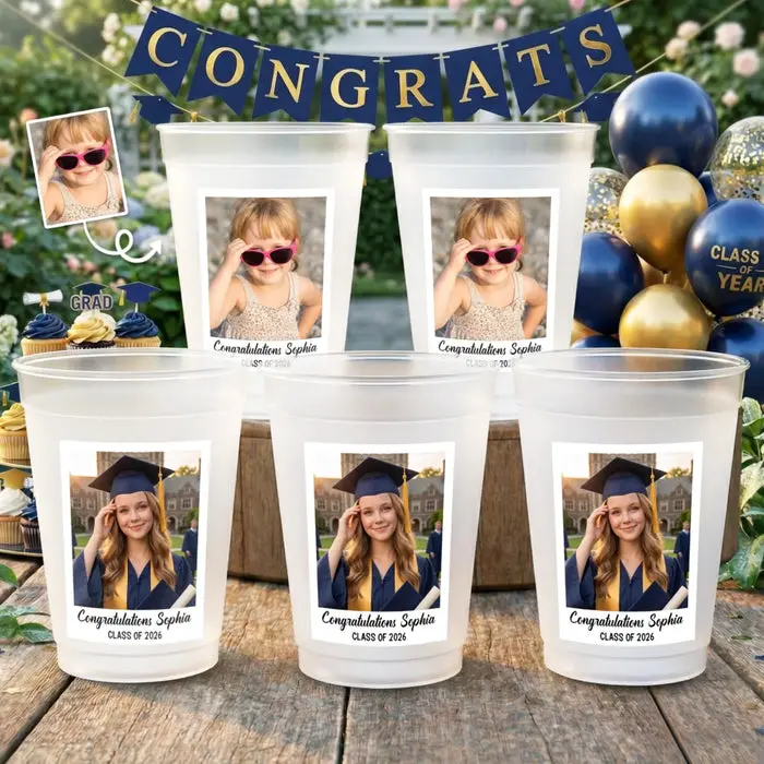 Custom-Made Photo Graduation CupsCaps Off To You