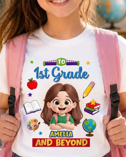 Personalized Youth T-shirt ~ Ready To Learn Laugh And Grow