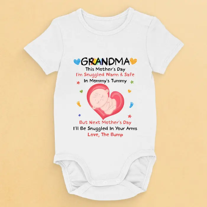 Custom-Made Snuggled in Your Tummy, Loved Forever - Mother's Day, Baby Shower Gift, Gift For First Mom, Baby Kids, Newborn Baby - Image 2
