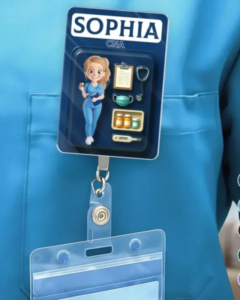 Bespoke Acrylic Badge Reel - Healthcare Hero On Duty
